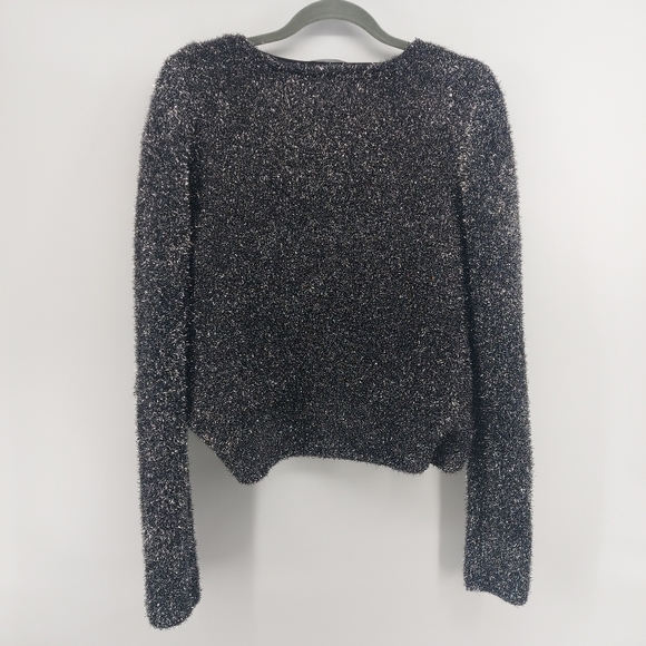 Lovers + Friends Black and Silver V Neck Cropped Sweaters - Picture 11 of 11